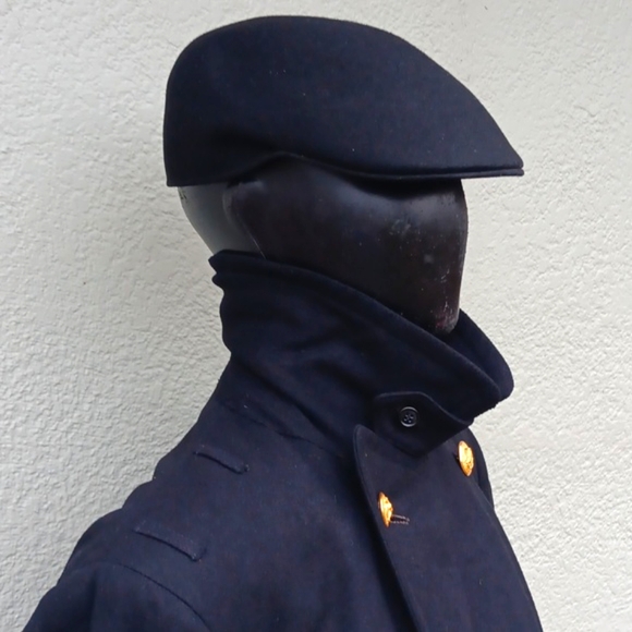 CLOTHING SUPPLY MEN'S VINTAGE BLACK PURE WOOL DOUBLE BREASTED TRENCH - Picture 11 of 17